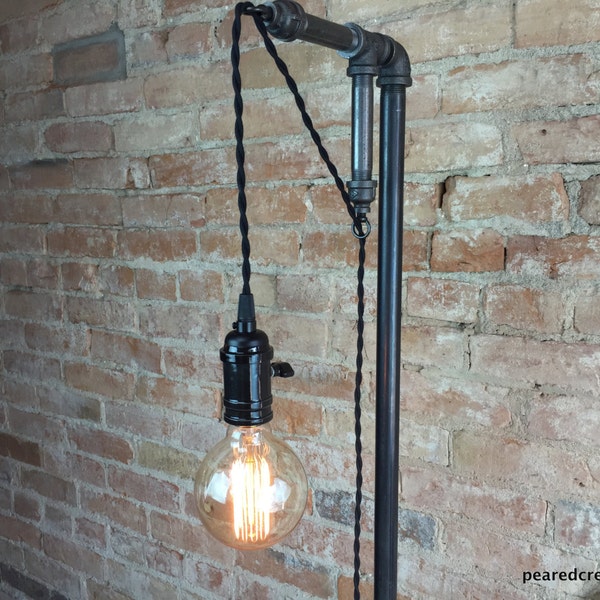 Minimalist Floor Lamp - Industrial Lighting  - Pendant Edison - Steampunk Furniture - Model No. 3037