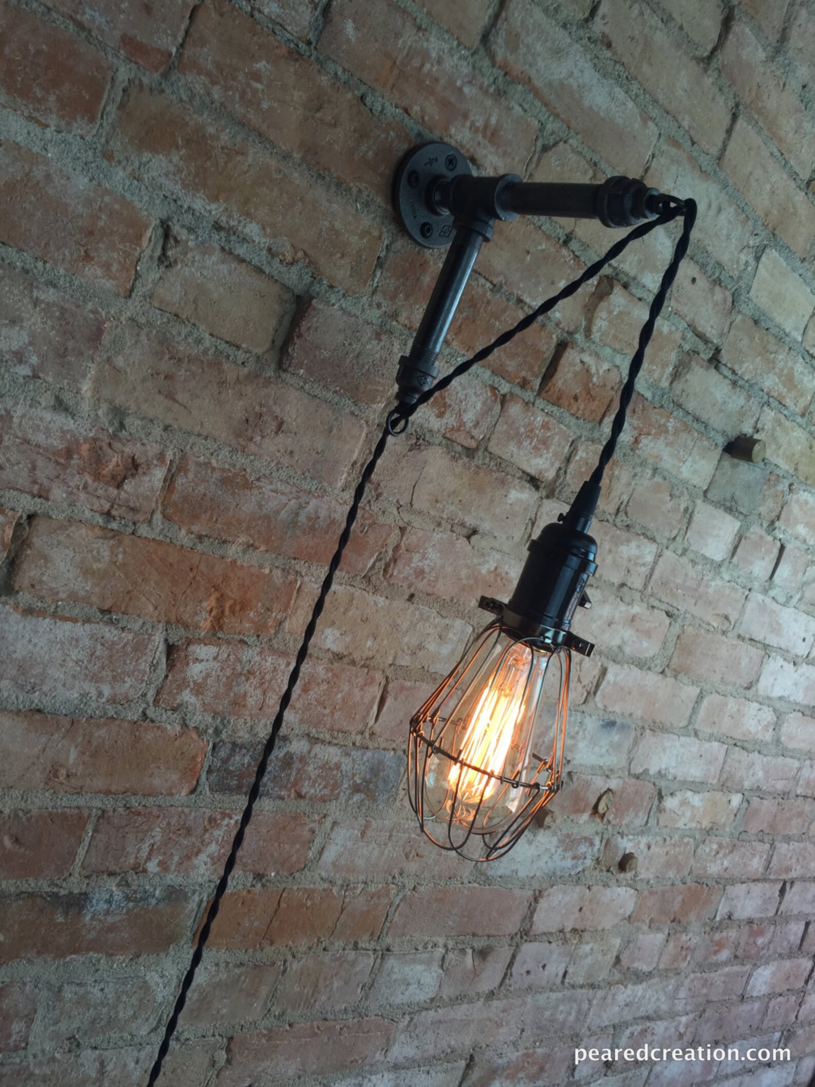 Edison Sconce Industrial Furniture Bulb Cage Wall Sconce Etsy