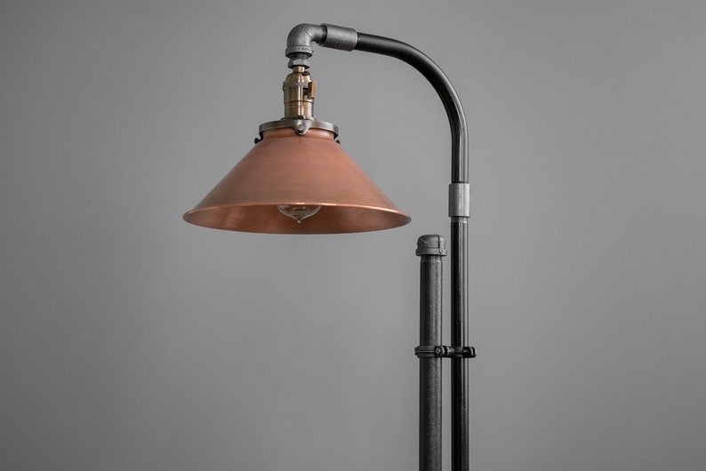 Industrial Floor Lamp Copper Shade Industrial Furniture Machine Age Modern Floor Light Reading Lamp Model No. 9100 image 3