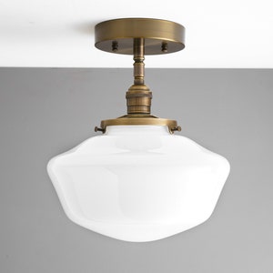 10&quot; Schoolhouse Shade - Ceiling Light - Hanging Lamp - Aged Brass - Schoolhouse Lighting - Model No. 9512
