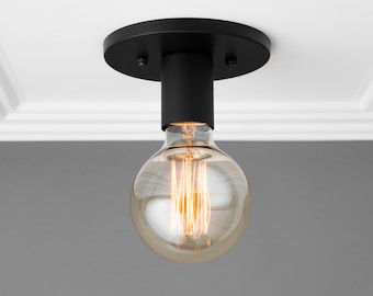 Minimalist Light Fixture - Edison Bulb - Flush Mount - Ceiling Light - Sconce - Simple Lighting - Model No. 2057