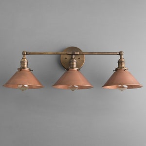 Copper Light Fixture - Rustic Vanity Light - Rustic Lighting - Industrial Lighting - Industrial - Vanity Light Fixture - Model No. 2492