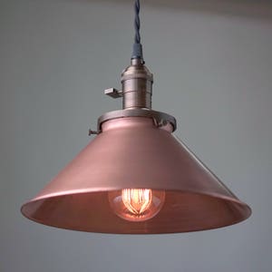 10 Inch Copper Pendant Light - Metal Shade - Hanging Light - Industrial Pendant - Farmhouse Light - Model No. 1871