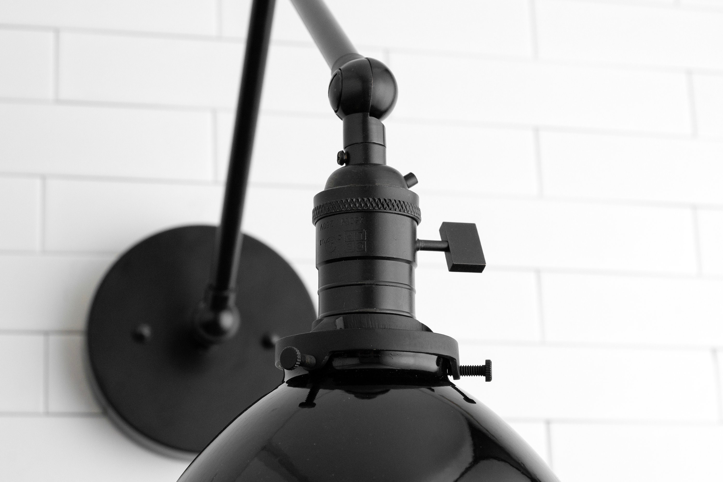 Black Light Fixture Metal Shade Light Black Rustic Sconce Etsy