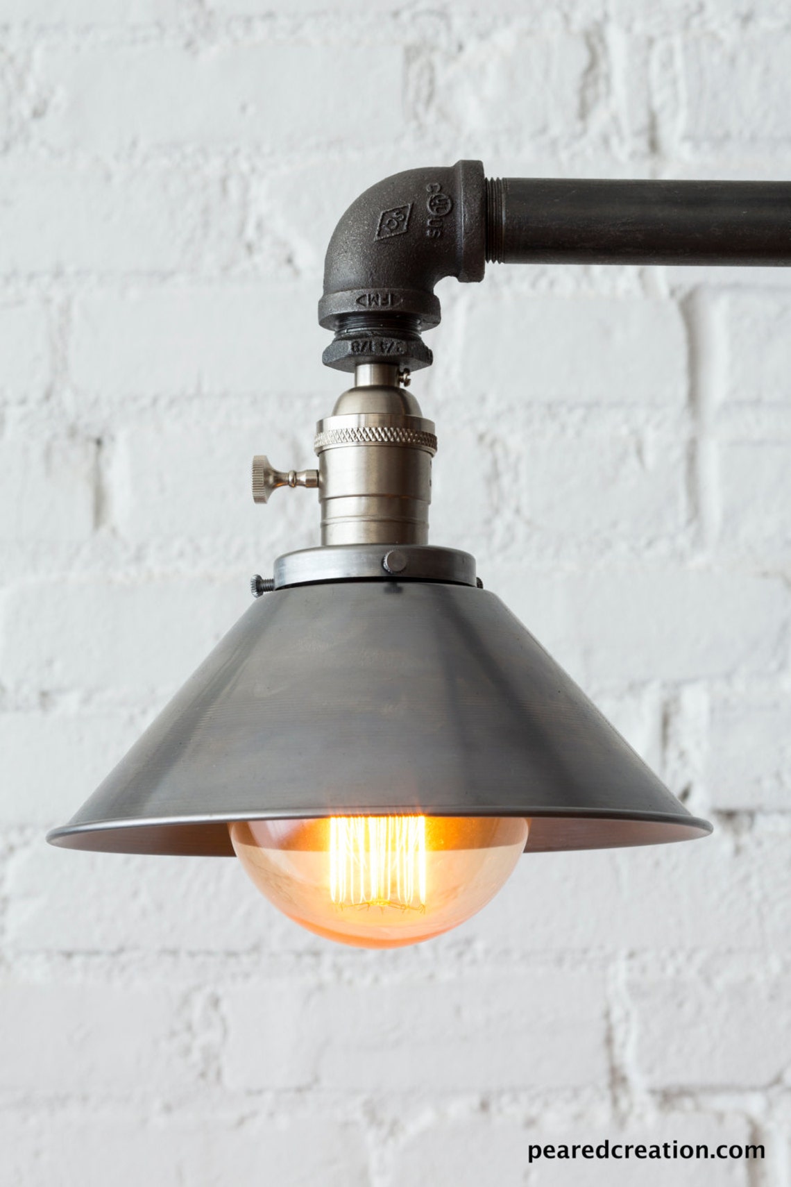 Industrial Floor Lamp Metal Shade Edison Bulb Lamp Etsy