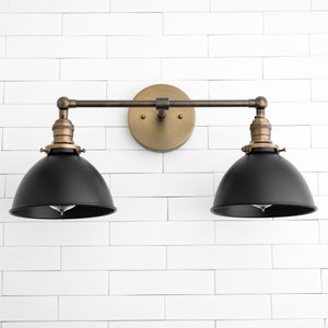 Matte Black Vanity - 7 Inch Black Shade - Bathroom Lighting - Vanity Light Fixture - Model No. 8791