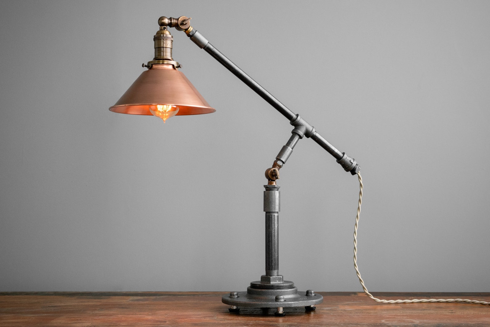 Industrial Table Lamp Edison Desk Lamp Copper Lamp Pipe - Etsy UK