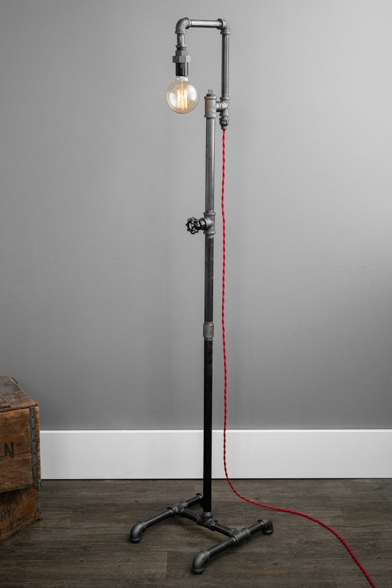 Edison Bulb Floor Lamp Industrial Style Bare Light Edison Bulb Floor Lamp Industrial Style, Industrial Steampunk Floor Lamps Uk
