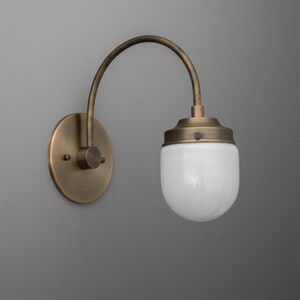 Sconce Light-Brass Wall Sconce-Modern Wall Light-Opal Glass Sconce - Model No. 2729 image 3