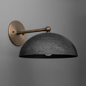 Sconce Light-Hammered Wall Lamp-Metal Dome Sconce-Industrial Wall Lamp - Model No. 3164