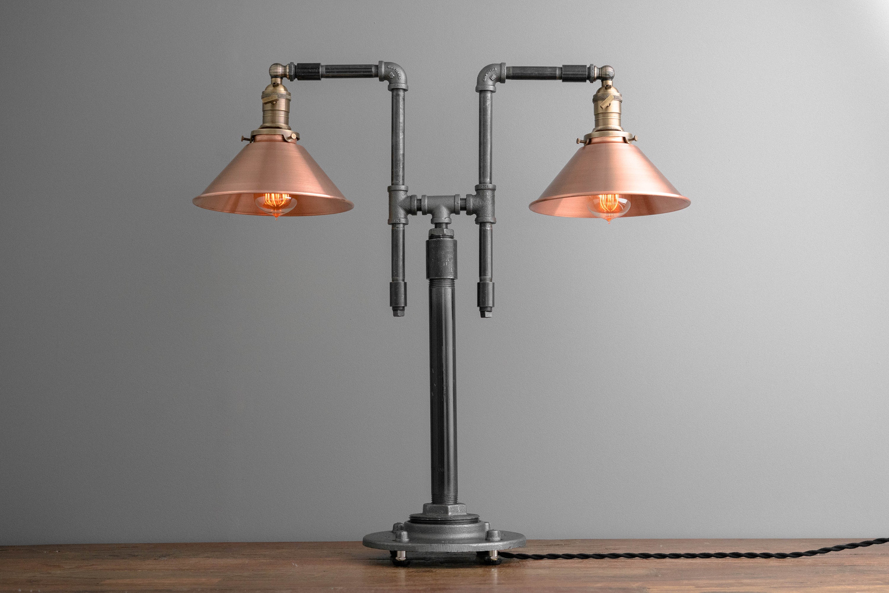 Copper industrial sales floor lamp