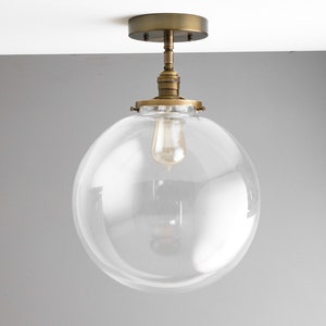 Large Globe Light - Semi Flush Ceiling Light - Hanging Lamp - Globe Pendant - Light Fixture - Model No. 9429