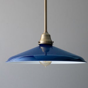 14&quot; Blue Industrial Shade - Ceiling Fixture - Pendant Lamp - Industrial Style Hanging Light - Model No. 5794