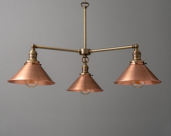 Chandelier Light-Copper Light Fixture-Adjustable Lamp-Ceiling Light - Model No. 7405