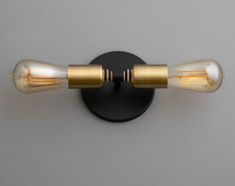 Wall Lighting - Black Vanity - Mirror Light - Bathroom Lighting - Industrial Lighting - Bare Bulb Vanity - Edison Bulb - Model No. 0348