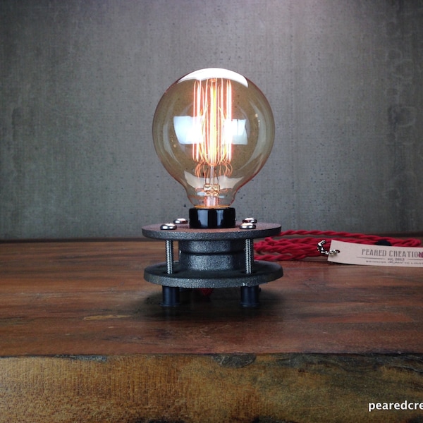 Lampe de table minimaliste - Éclairage industriel - Éclairage d'ampoule Edison - Modèle n° 9376