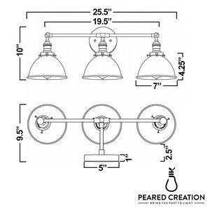 Lámpara de tocador - Lámpara rústica - Tocador de baño - Luz de baño - Iluminación industrial - Iluminación de estilo rústico - Modelo n.° 7558 imagen 10