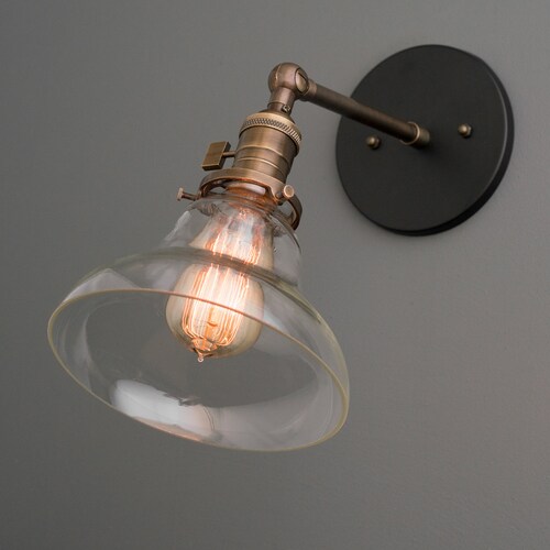 Edison Bulb Sconce Mirror Light Glass Shade Wall Etsy