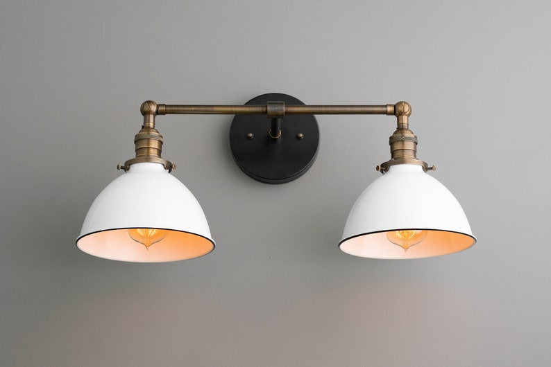 Wall Lighting Vanity Light Farmhouse Lighting Bathroom Fixture Wall Lamp Lighting Model No. 4564 Antique Brass/Black