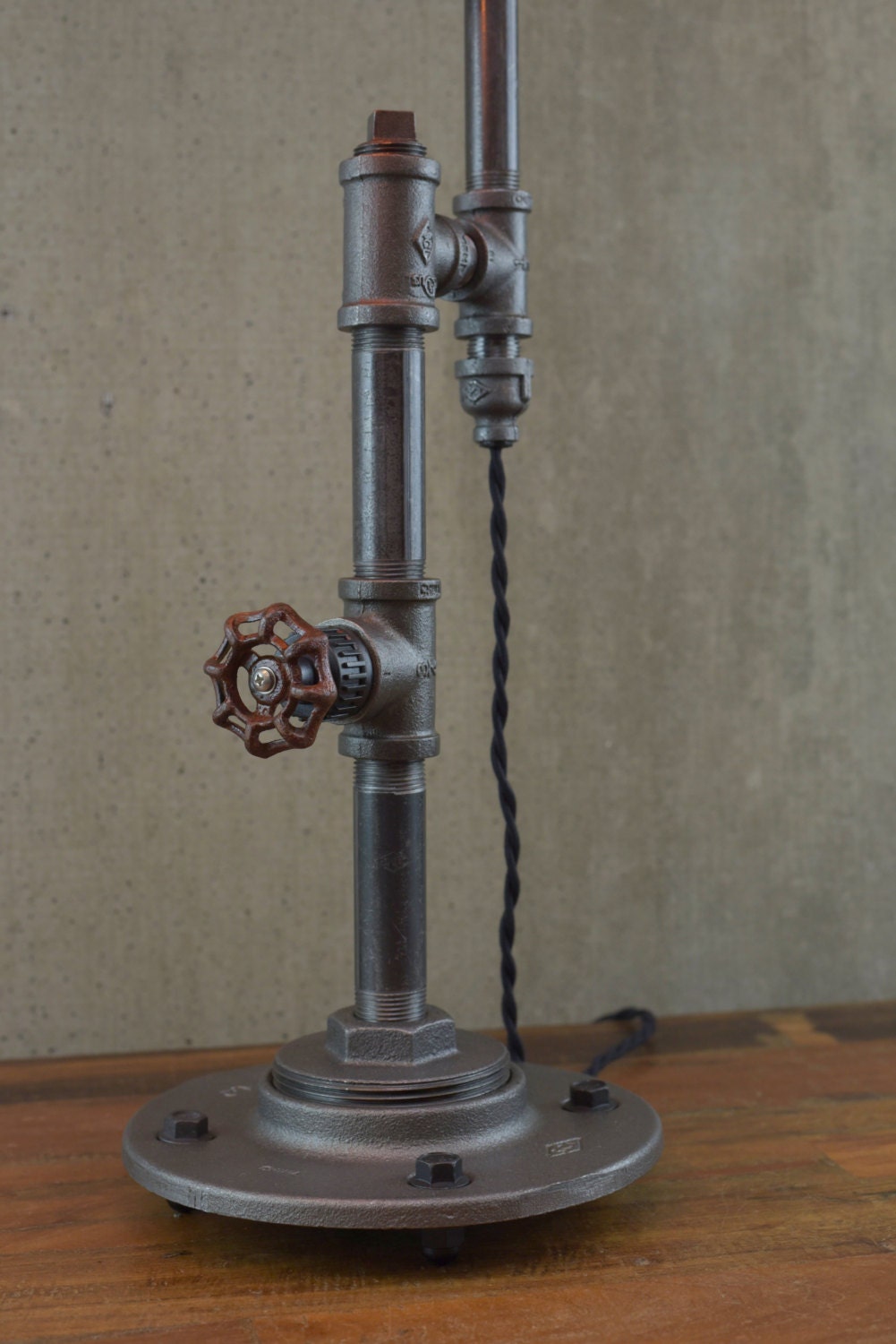 Edison Table Lamp Industrial Furniture Iron Pipe Lamps Etsy
