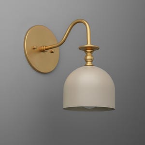 Sconce Light-Brass Wall Sconce-Beige Dome Light-Minimalist Lighting - Model No. 3353 image 5