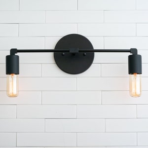 Wall Lighting - Vanity Light - Bathroom Light - Wall Lamp - Black Lighting - Industrial Bathroom -Minimalist Vanity - Light - Model No. 3289