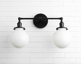 Globe Light Fixture - Wall Light - Vanity Light - Globe Vanity Light - Wall Mount Light - Bathroom Lighting - Model No. 5348