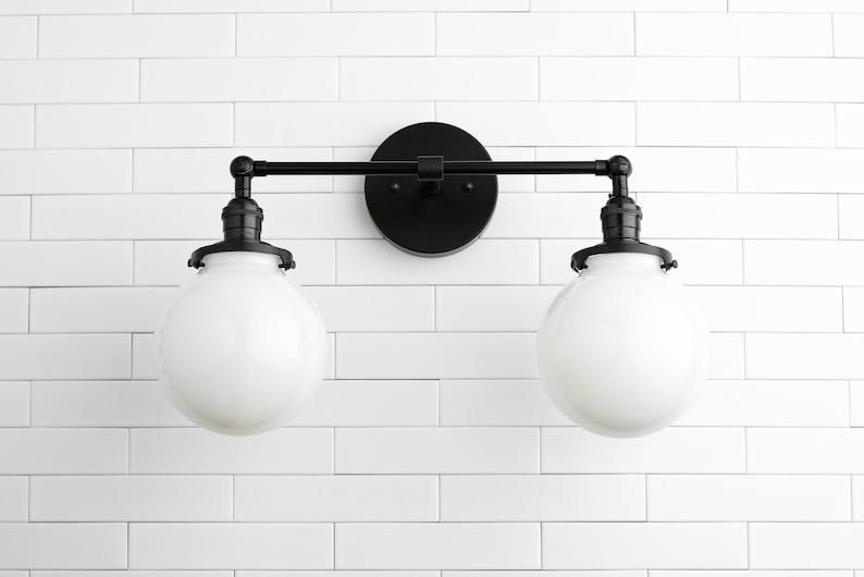 Globe Light Fixture Wall Vanity Mount Bathroom Lighting Hardwire