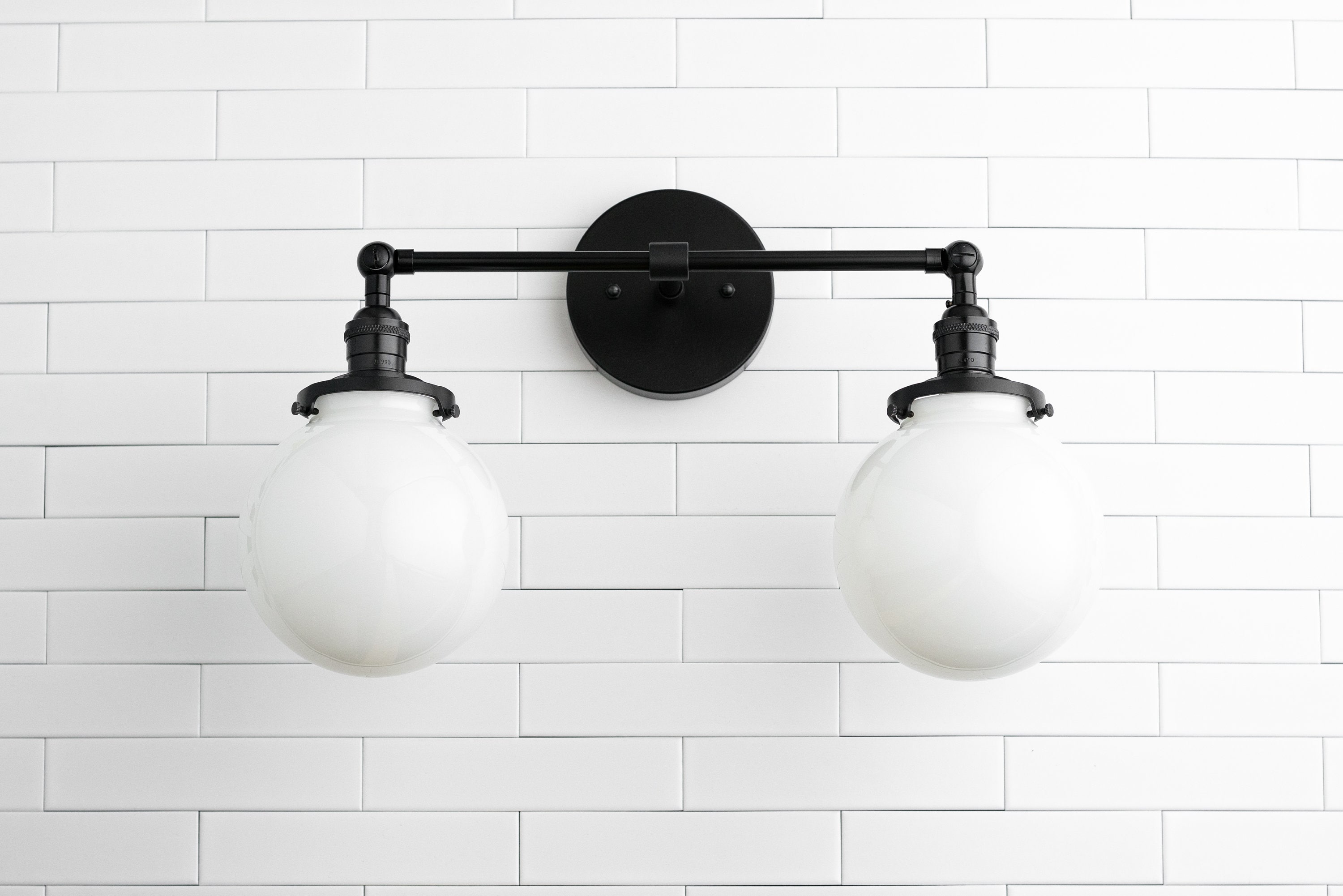 Globe vanity light fixture deals