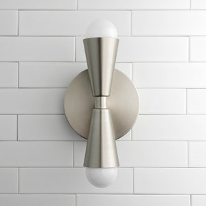 Brushed Nickel Sconce - Wall Sconce - Bathroom Vanity Lighting - Model No. 4717