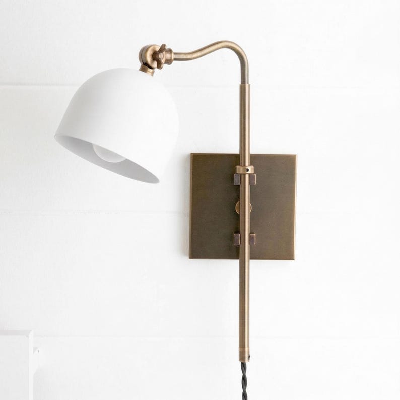 Bedside Lighting - Industrial Sconce - Plug-in Light - Industrial Lighting - Loft Lighting - Brick Wall Lighting - Model No. 5025 afbeelding 4