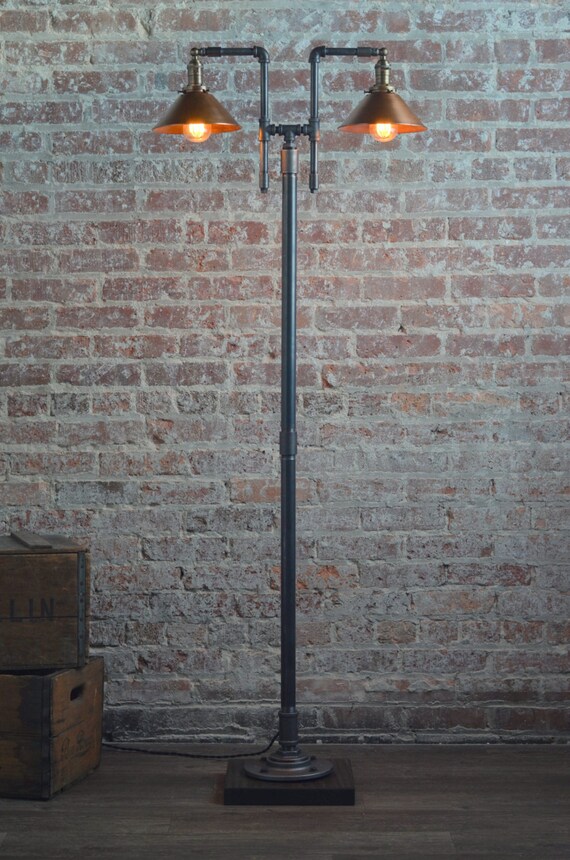 Items similar to Copper Floor Lamp Industrial Floor Lamp Antique