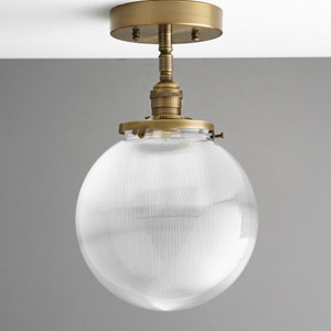 8" Acrylic Prismatic Globe Lighting - Ceiling Light - Semi Flush Mount Light Fixture - Model No. 2353
