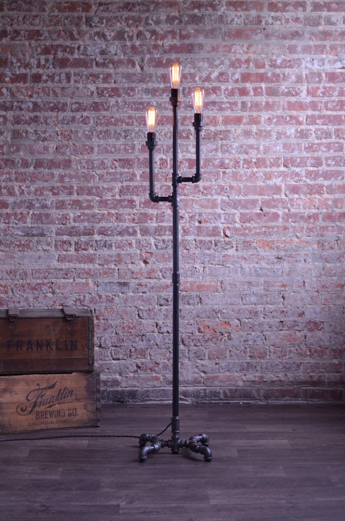 Pipe Floor Lamp Industrial Floor Lamp Edison Bulb Lamp Etsy