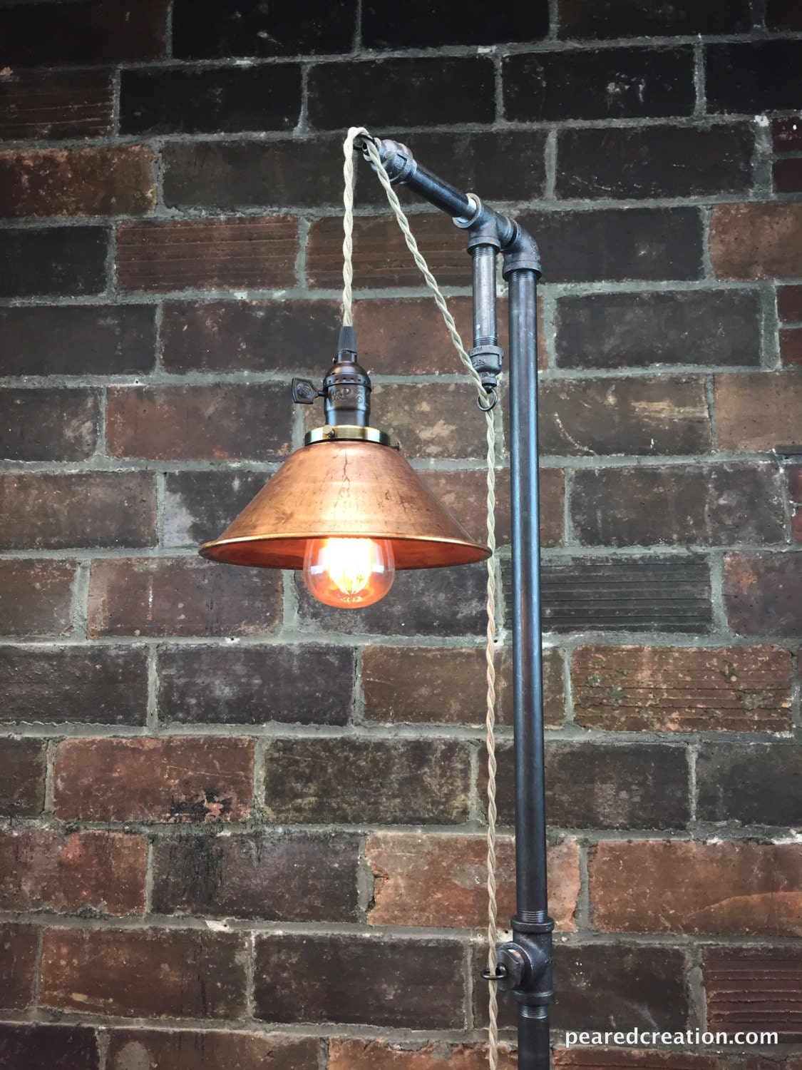 Industrial Floor Lamp Copper Shade Edison Bulb Industrial Floor Lamp Copper Shade, Steampunk Floor Lamp Ideas
