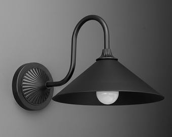 Sconce Light-Black Metal Sconce-Industrial Sconce-Farmhouse Wall Lamp - Model No. 1067