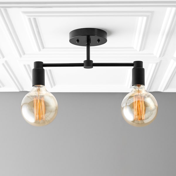 Ceiling Vanity Light - Edison Bulb Light Fixture - Drop Ceiling Lamp - Bathroom Lighting - Kitchen Lighting - Model No. 8025