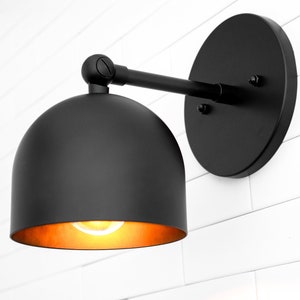 Black Dome Wall Sconce - Indoor Light Fixture - Wall Lighting - Black Sconce Light -  Model No. 4471