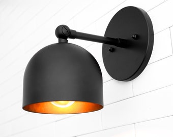 Black Dome Wall Sconce - Indoor Light Fixture - Wall Lighting - Black Sconce Light -  Model No. 4471