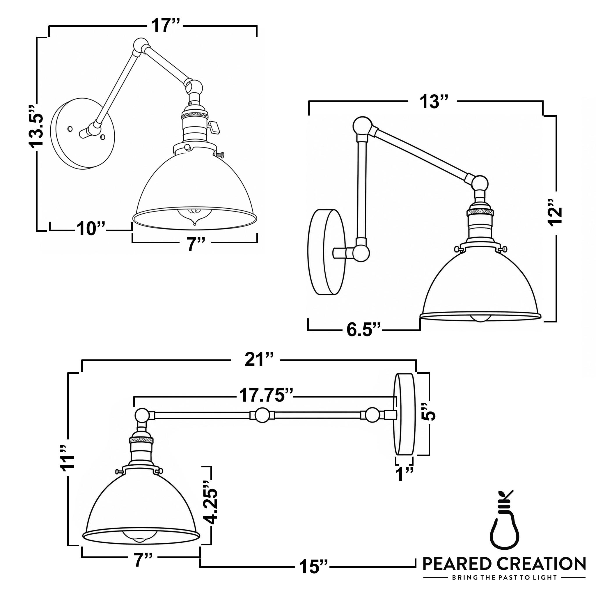 Articulating Light - Farmhouse Lighting - Swing Arm Sconce - White