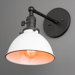 Farmhouse Shade Wall Sconce With Switch - Light Fixture - Industrial Lighting - Model No. 6556