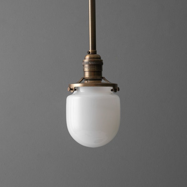 Milk Glass Rounded Shade - Ceiling Fixture - Pendant Lamp - Farmhouse Lighting - Model No. 6964