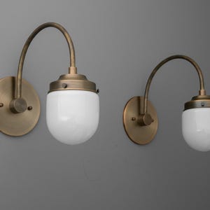Sconce Light-Brass Wall Sconce-Modern Wall Light-Opal Glass Sconce - Model No. 2729 image 5