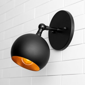 Black Light Fixture -  Orb Light - Industrial Lighting - Wall Light - Farmhouse Lighting -  Sconce - Model No. 7949