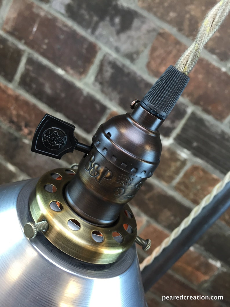 Industrial Floor Lamp Metal Shade Edison Bulb Etsy