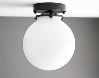 10" Globe Light - Milk Glass - Ceiling Light Fixture - Flush Mount - Model No. 5290