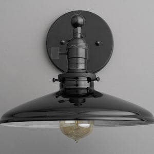 Applique murale abat-jour noir Lampe de chevet Éclairage industriel Applique de salle de bain Luminaire Modèle n 2911 image 5