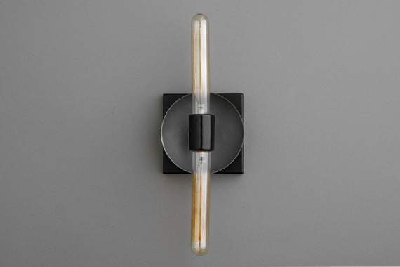 Industrial Sconce - Duel Bulb Light - Simple Wall Light - Tubular Bulb - Minimalist Light - Model No. 2028