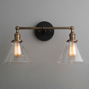 Industrial Vanity - Vanity Light - Hardwired Light - Bathroom Light - Articulating Lights - Farmhouse Light - Light Fixture - Model No. 1464