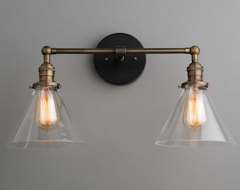 Industrial Vanity - Vanity Light - Hardwired Light - Bathroom Light - Articulating Lights - Farmhouse Light - Light Fixture - Model No. 1464